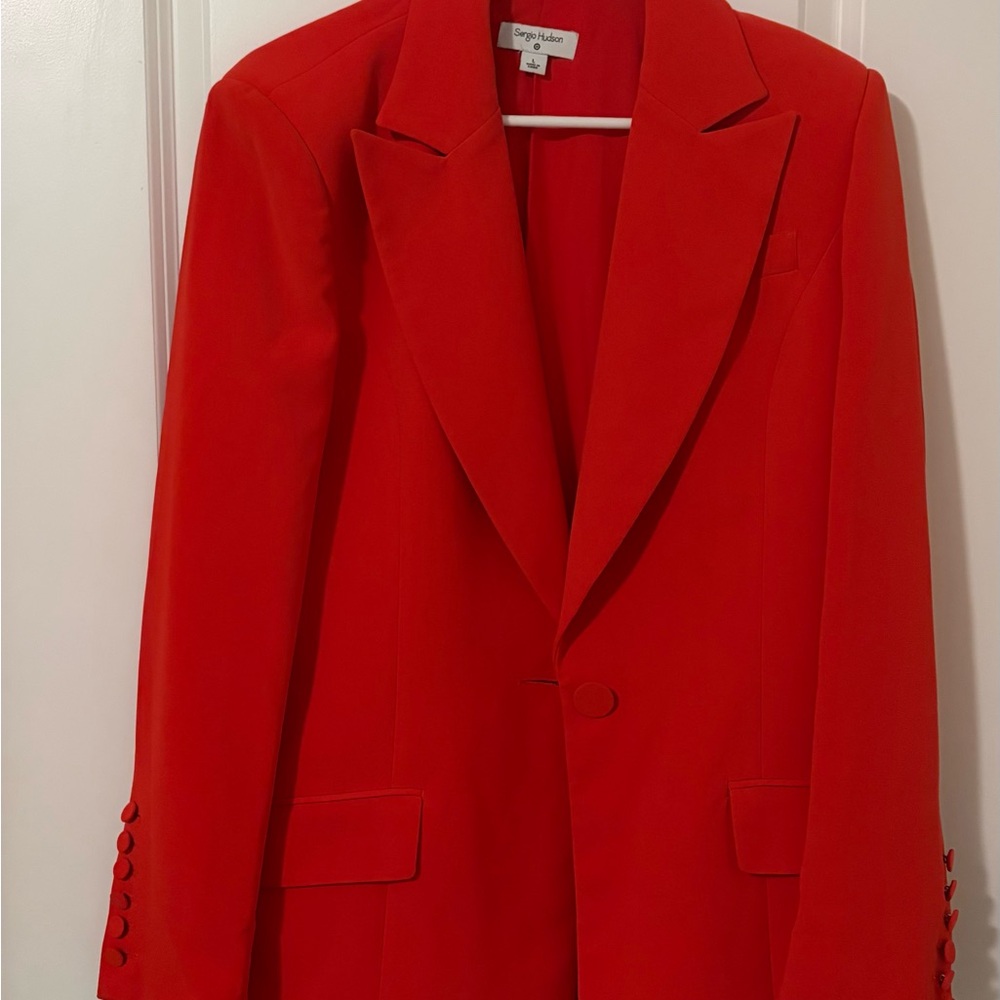 Serge Rutson Women's Red Single-Button Blazer